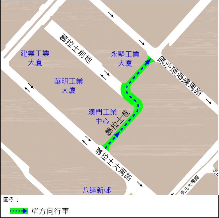 慕拉士巷交通改道示意圖