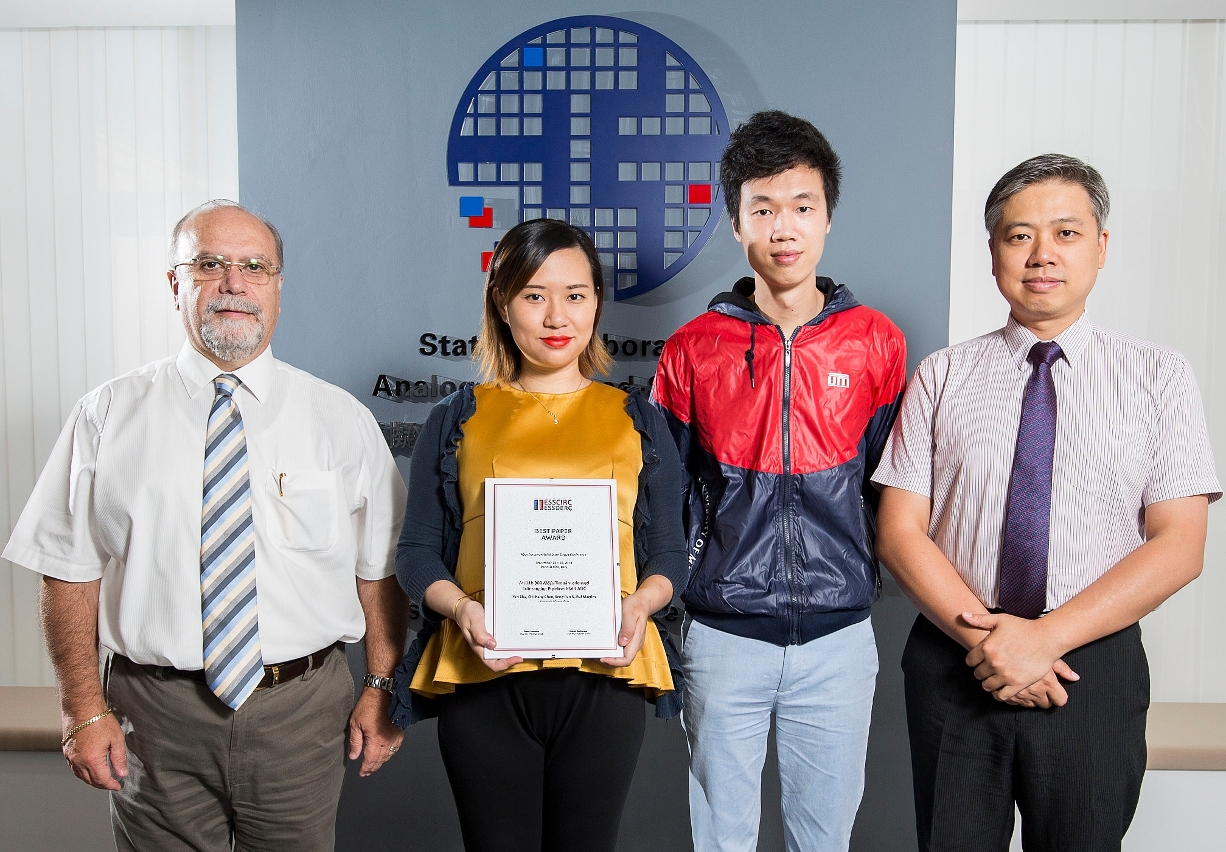 The UM team receives the Best Paper Award at the ESSCIRC 2015