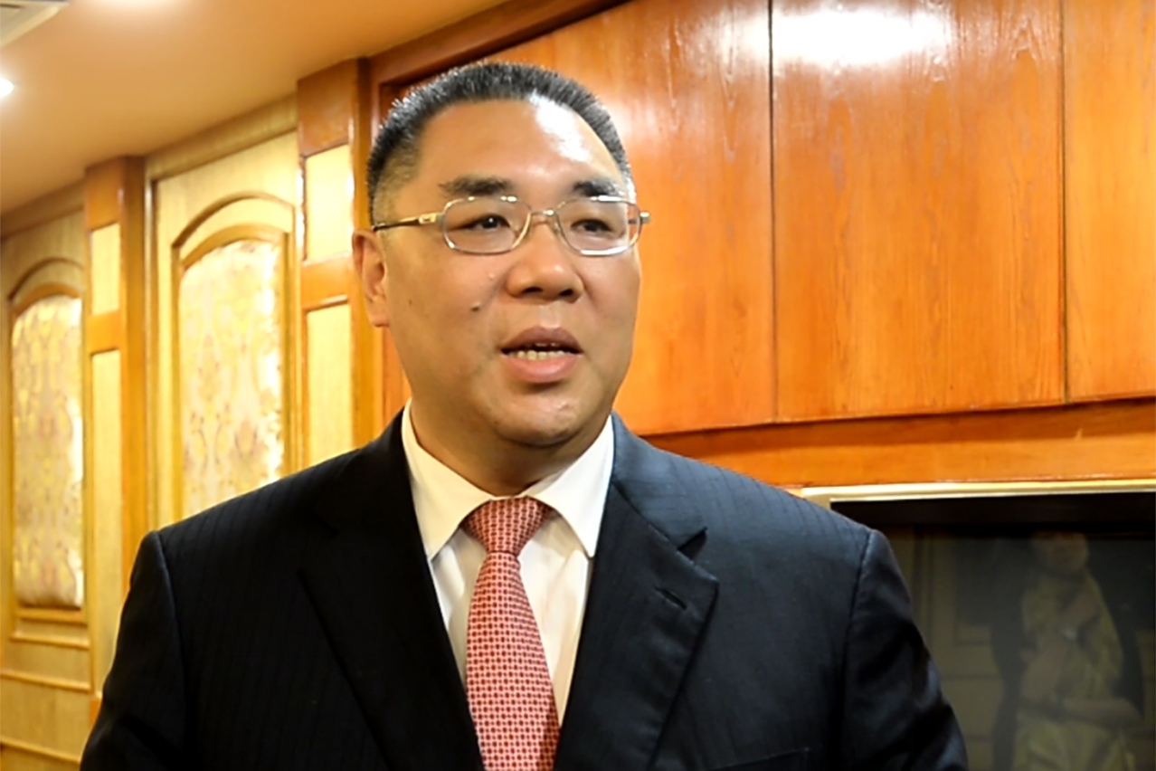 Chefe do Executivo, Chui Sai On, fala à comunicação social