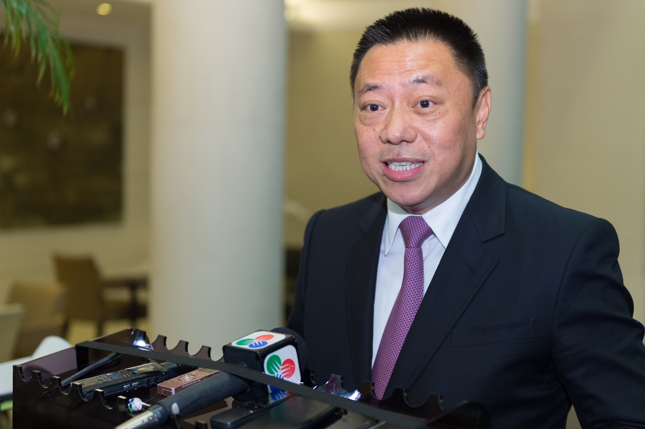 Secretário para a Economia e Finanças, Lionel Leong fala à comunicação social