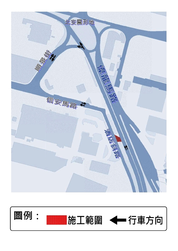 偉龍馬路交通改動示意圖