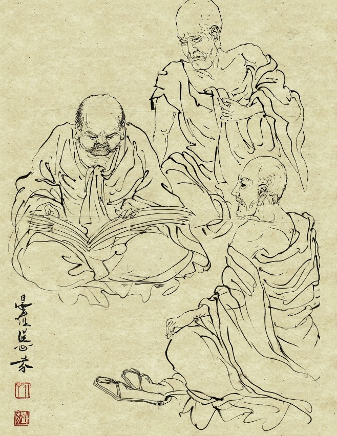 白描羅漢圖