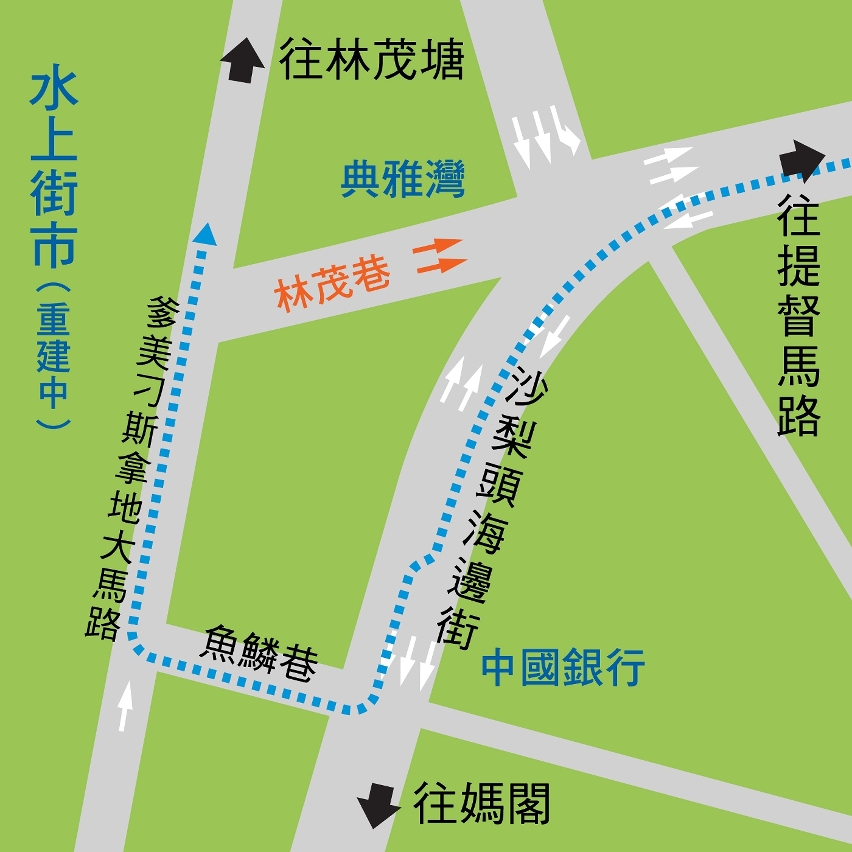 林茂巷反方向行車交通示意圖