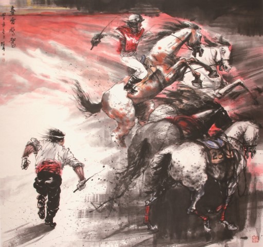 A Exposição“Cavalos Banhados a Tinta – Obras de Wu Lusheng”, integrada no Projecto de Promoção de Artistas de Macau.