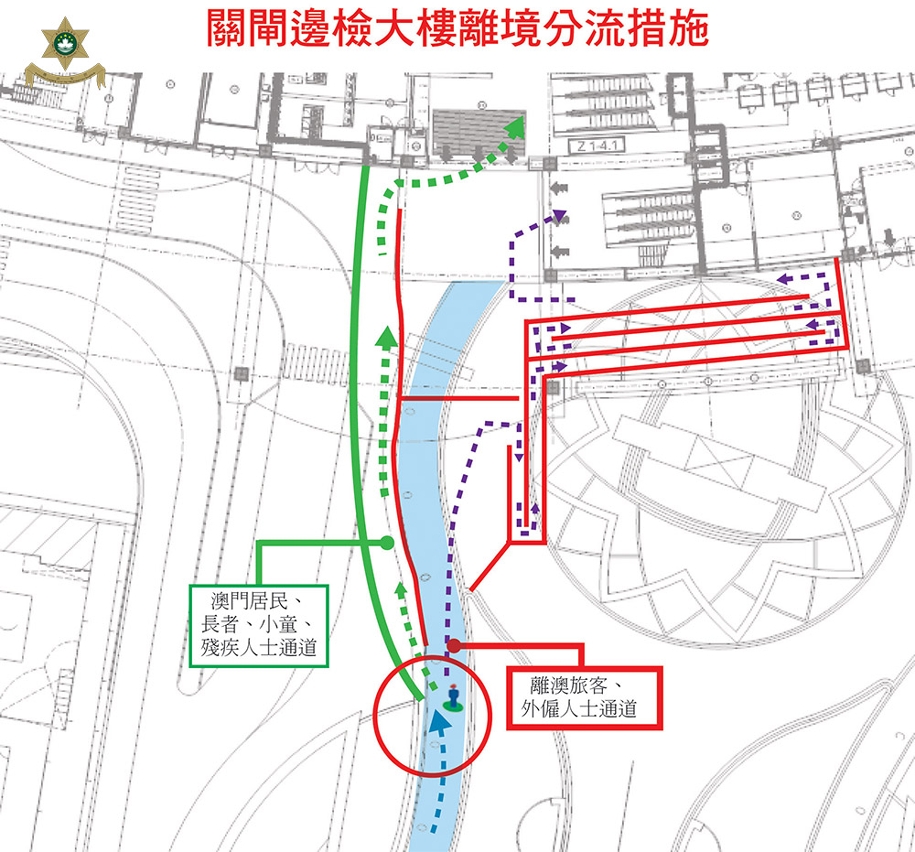 出境大堂前分流