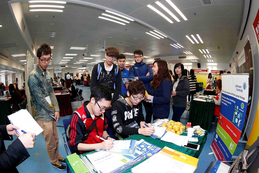 Students fill out job application forms