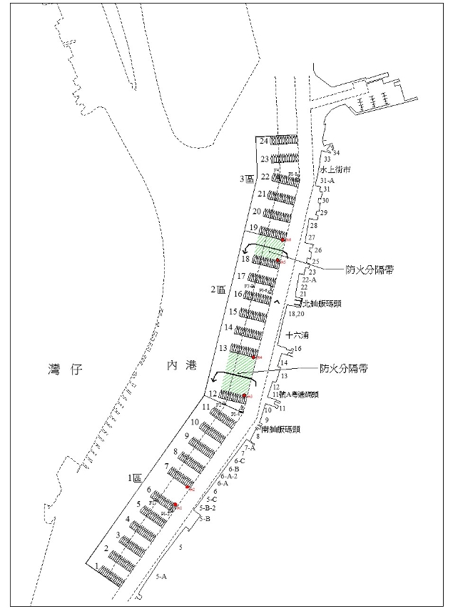 內港漁船錨地防火分隔帶