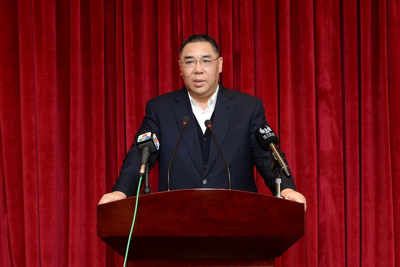 行政長官崔世安回應傳媒提問