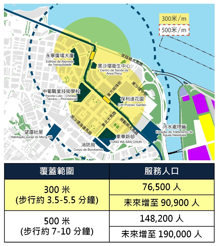 勞動節高架走線覆蓋範圍