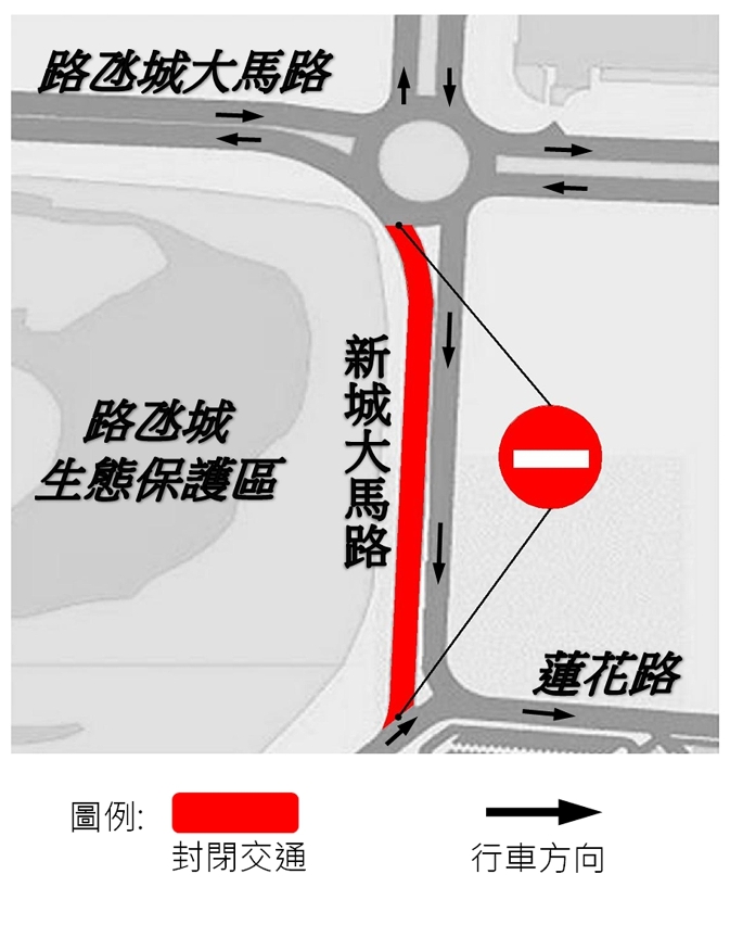 新城大馬路臨時交通安排示意圖