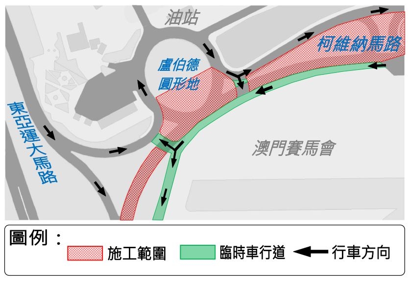 盧伯德圓形地臨時交通示意圖
