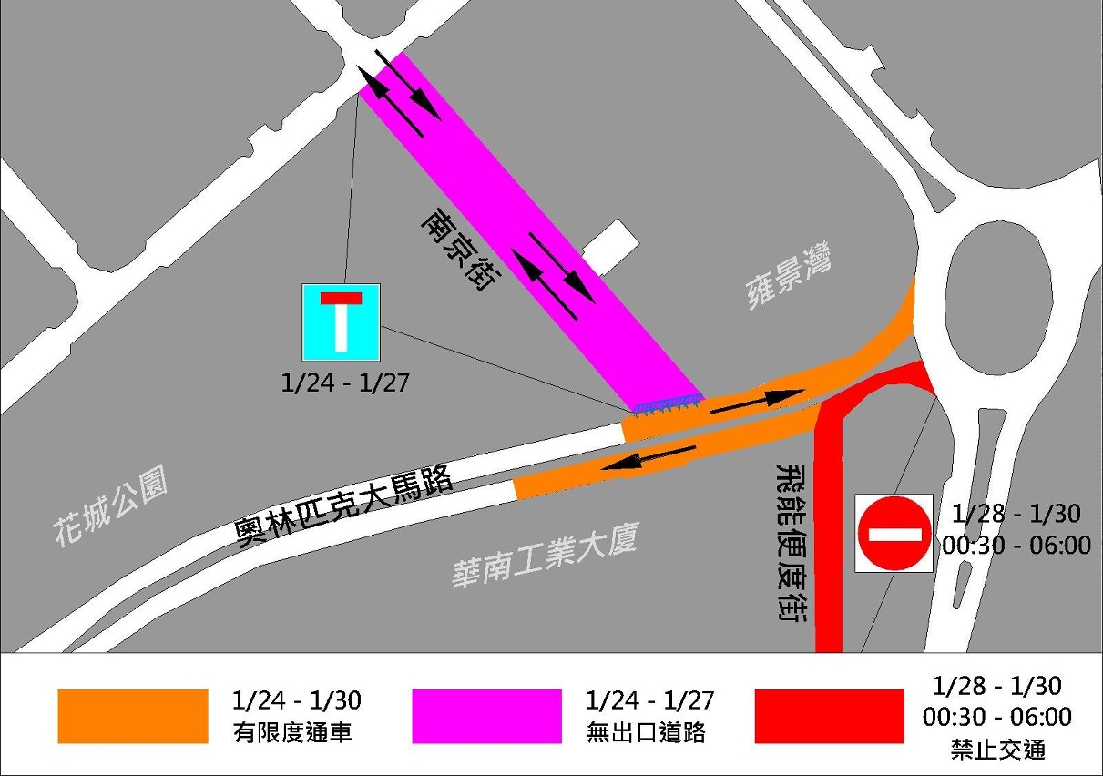 奧林匹克大馬路臨時交通安排