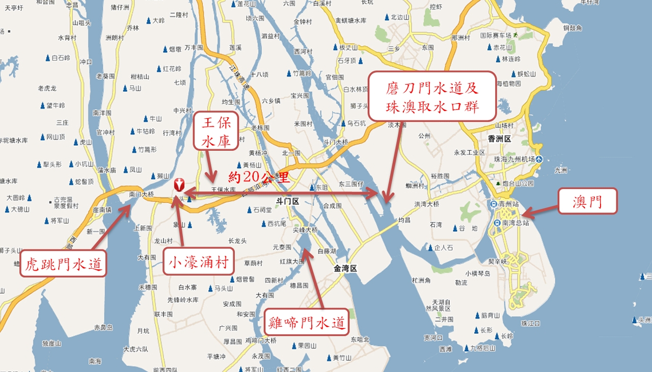 小濠涌及王保水庫位圖