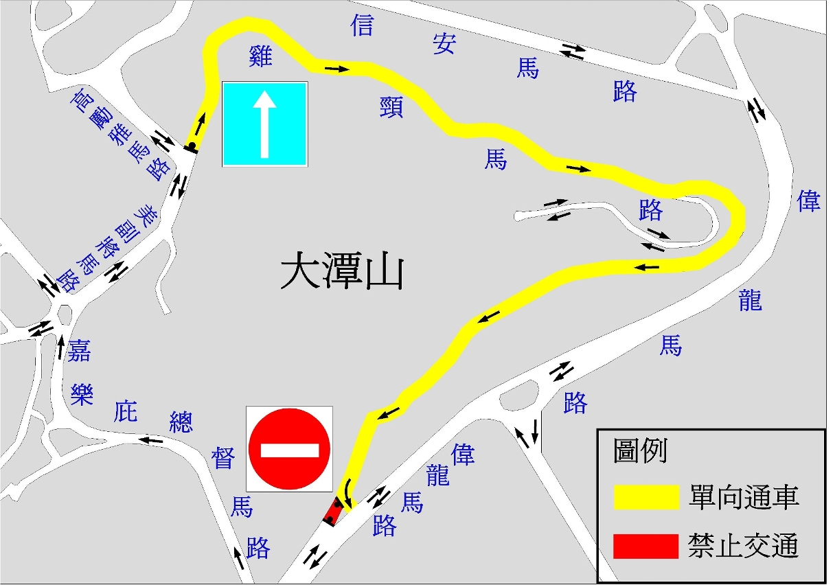 氹仔雞頸馬路交通改動示意圖