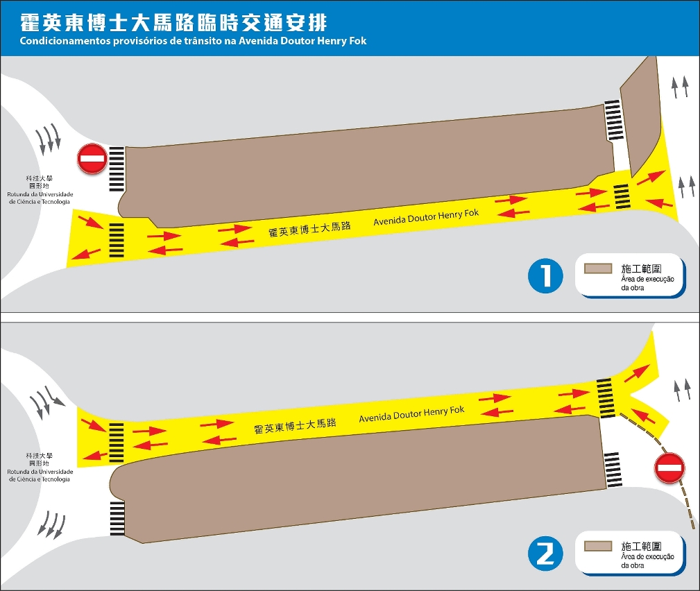 霍英東博士大馬路周三起分階段改為雙向單線行車