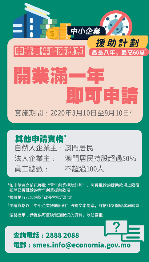 “中小企業援助計劃”申請要件臨時放寬（圖文包）