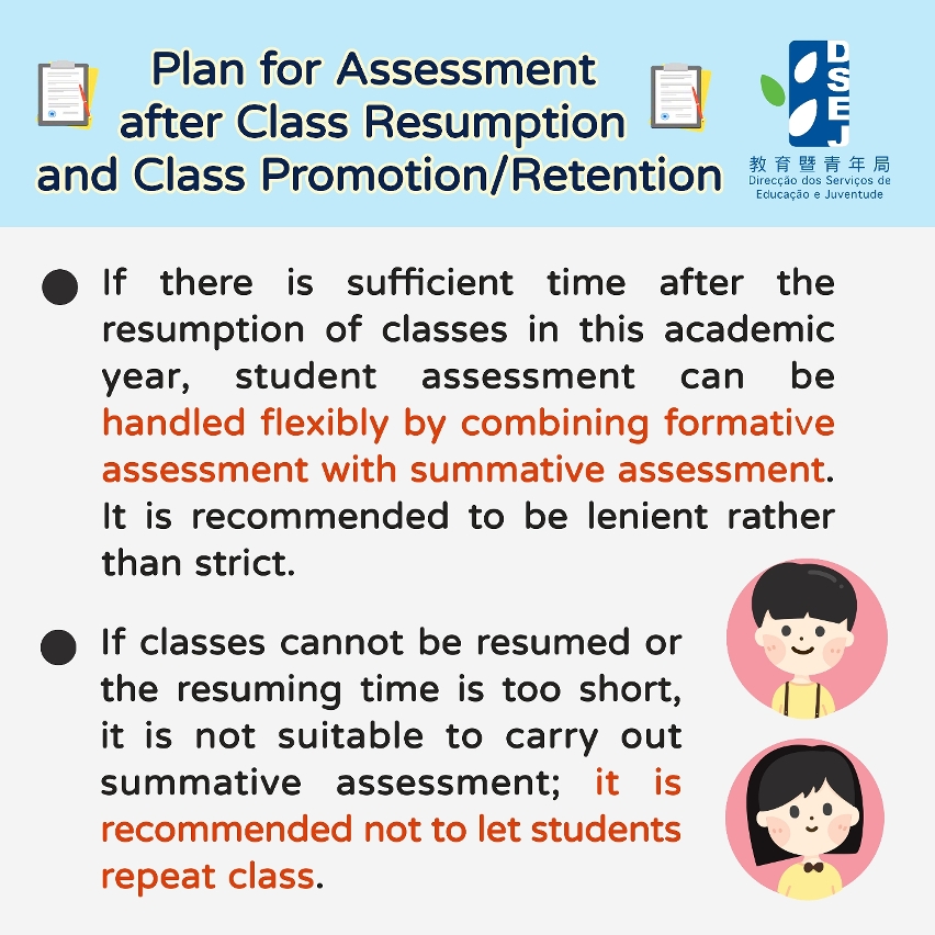 Plan for Assessment after Class Resumption and Class Promotion/Retention