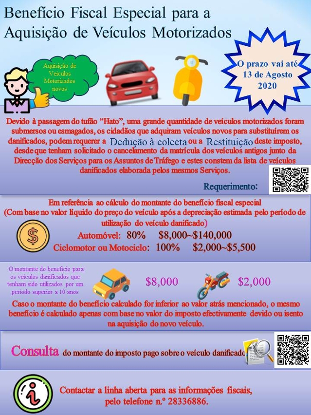 O prazo do benefício fiscal especial para a aquisição de veículos motorizados vai até 13 de Agosto
