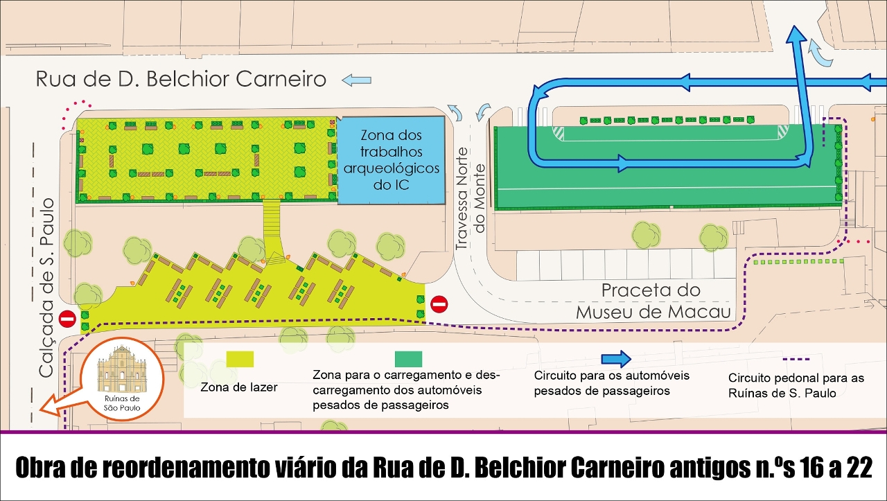 Planta da obra de reordenamento viário da Rua de D. Belchior Carneiro no local onde estavam construídos os edifícios n.ºs 16 a 22.