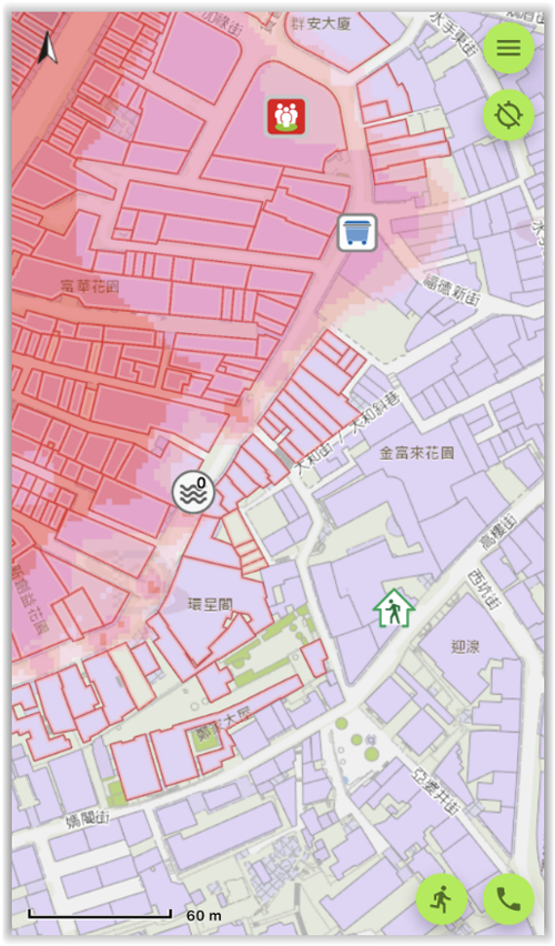 提供各級風暴潮預期受影響地區、預期受暫停供電措施影響區域及避險中心位置等應急地理資訊