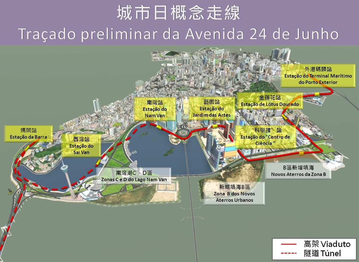Traçado preliminar da Av. 24 de Junho