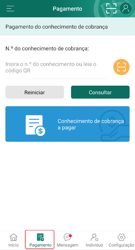 Pagamento móvel da DSF para efeito da colecta das contribuições e dos impostos regulares – Fig. 1