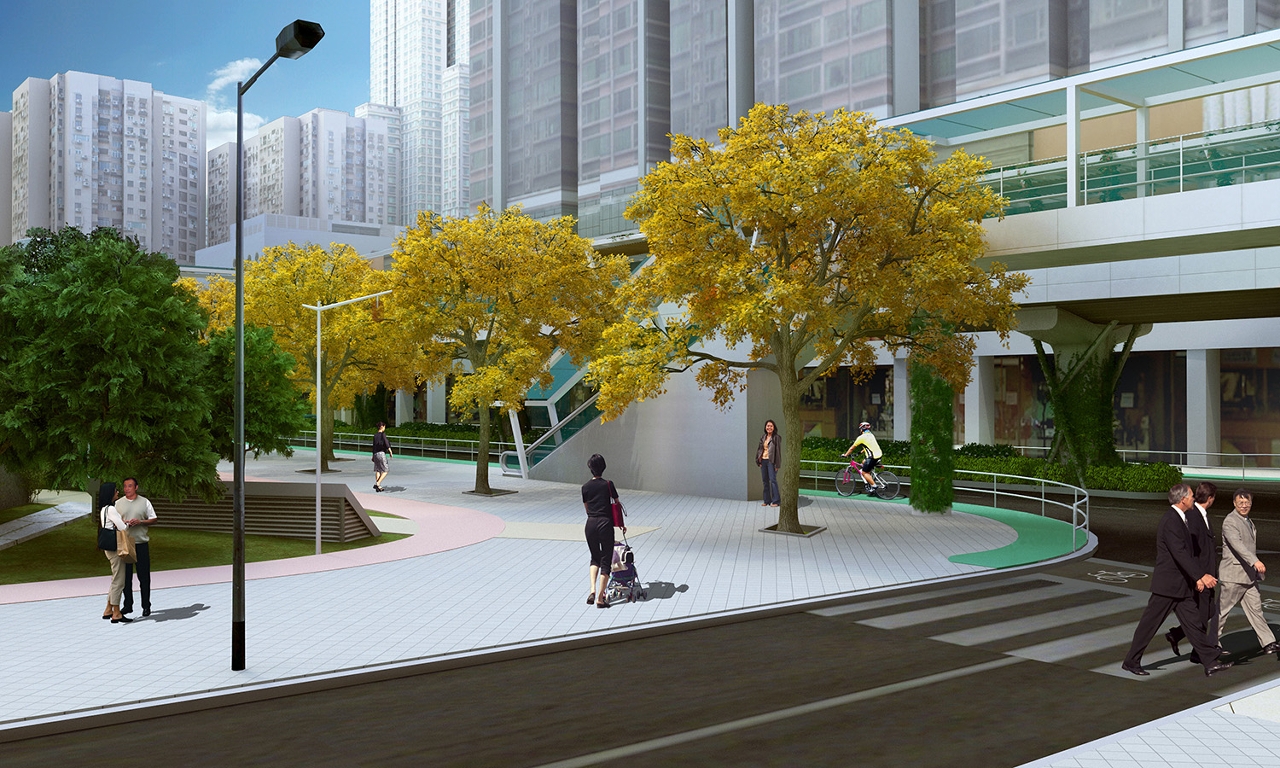 Construção pelo Governo de um corredor pedonal verde superior na Avenida de Guimarães (planta de antevisão)