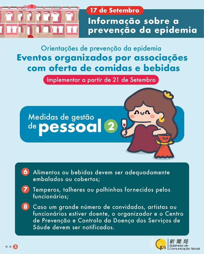 Orientações de prevenção da epidemia : eventos organizados por associações com oferta de comidas e bebidas (medidas de gestão de pessoal 2 )