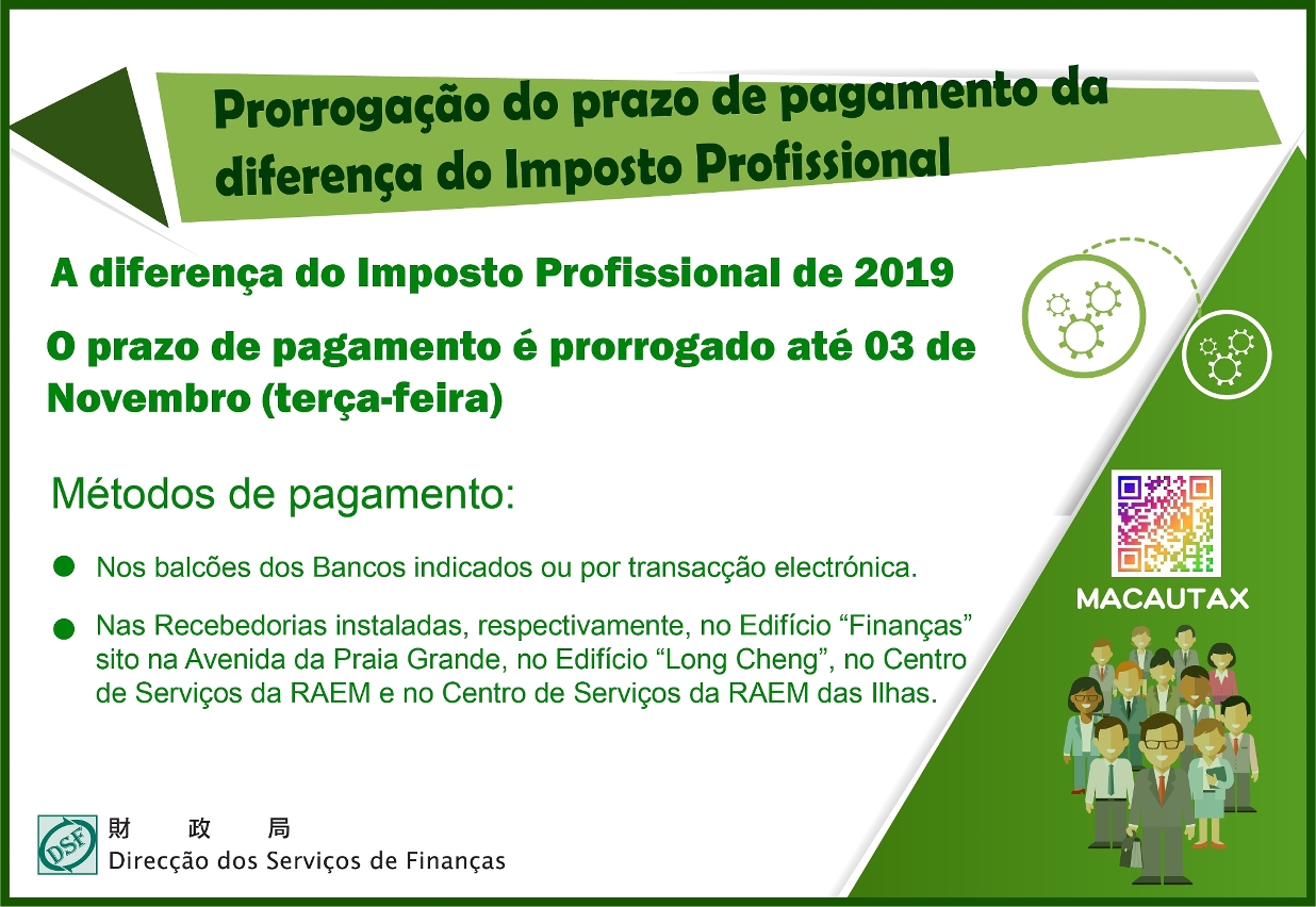 Prorrogação do prazo de pagamento da diferença do Imposto Profissional– Infografia 1