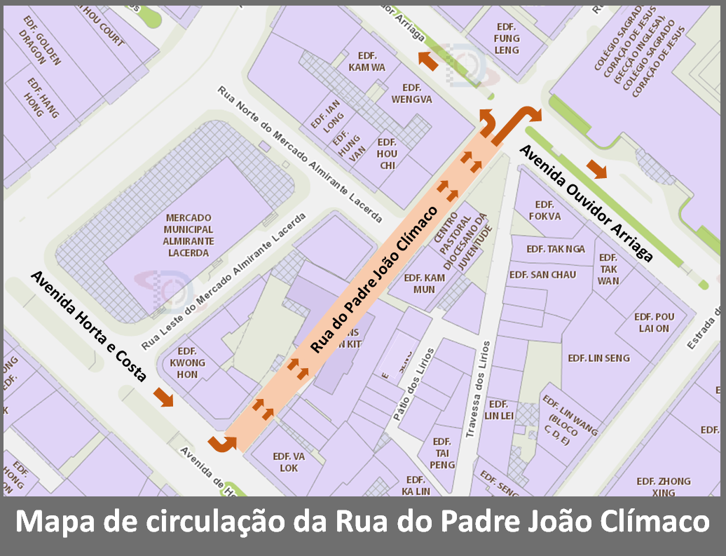 mapa de circulação da rua do padre joão clímaco