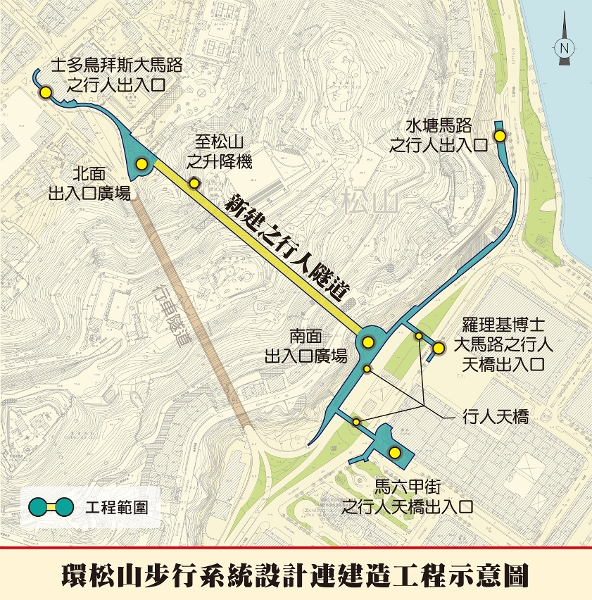 環松山步行系統設計連建造工程示意圖