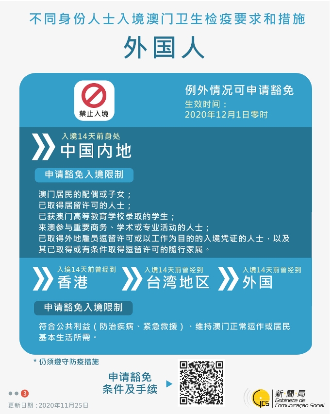 最新入境澳門衛生檢疫要求和措施