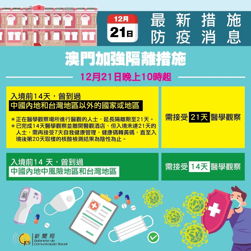 澳門加強隔離措施