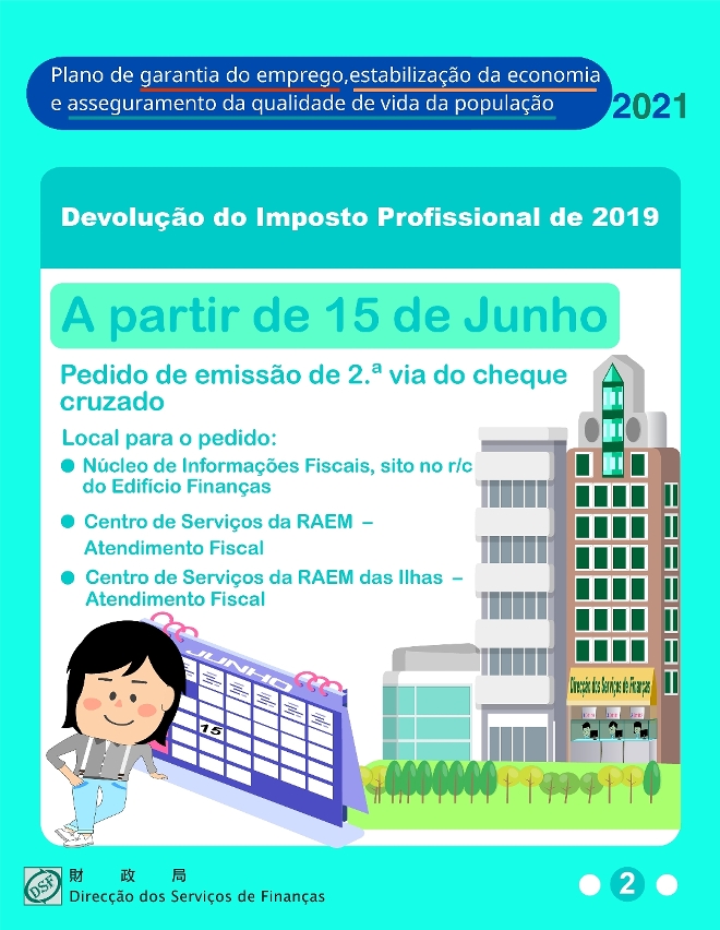 Devolução do imposto profissional de 2019 pela Direcção dos Serviços de Finanças a partir de amanhã (dia 28)