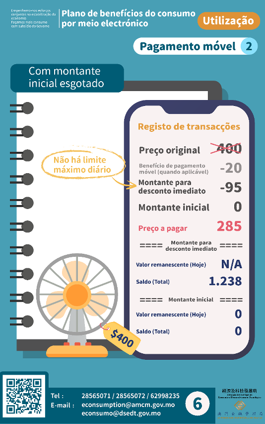 “Instruções de utilização” do “Plano de benefícios do consumo por meio electrónico” – Pagamento móvel 2