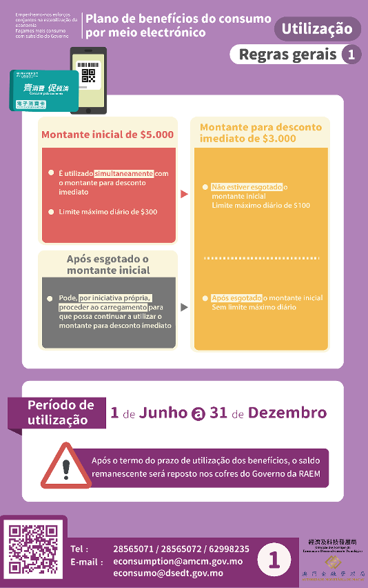 “Instruções de utilização” do “Plano de benefícios do consumo por meio electrónico” – Regras gerais 1