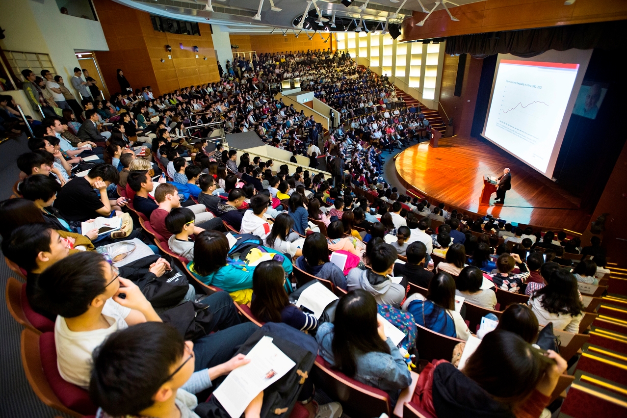 The Nobel lecture attracts a full-house audience.