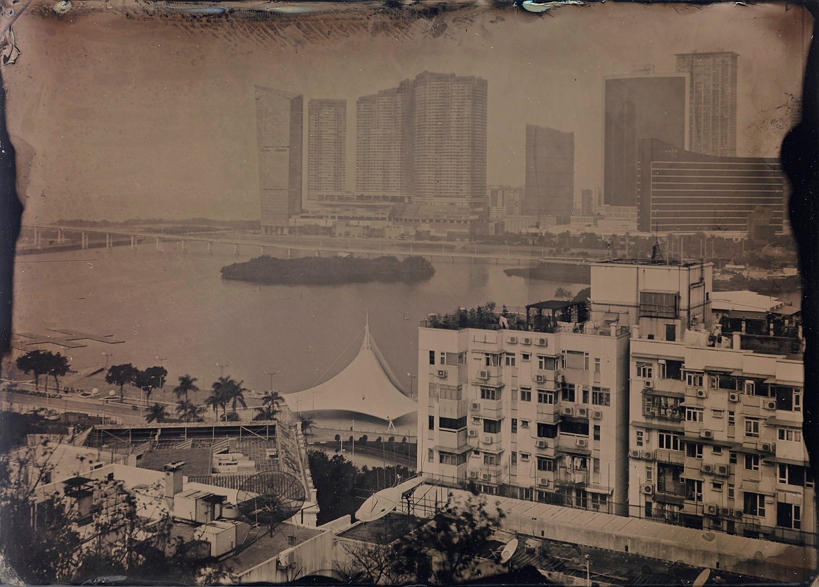 Wong Ho Sang  Penha Hill overlooking the Praia Grande  2014  wet plate process