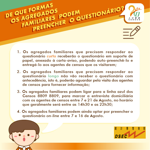 De que formas os agregados familiares podem preencher o questionário?