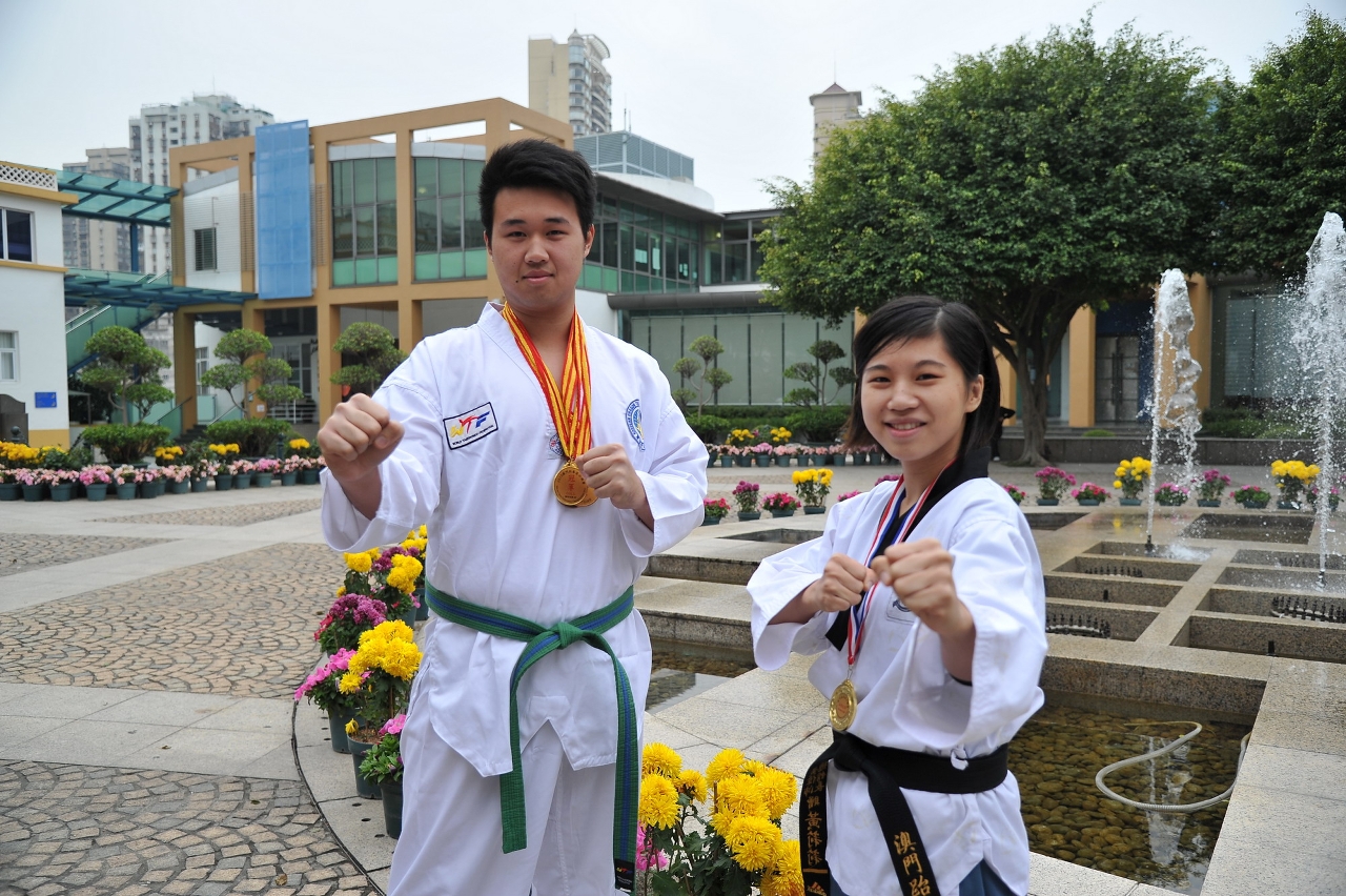 IFT students Olay Wong(right) and Edwin Lam (left) awarded in Taekwondo Competitions in Macao and Hong Kong.