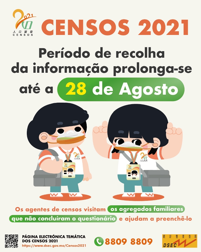 Os Censos 2021 prolongam-se até 28 de agosto