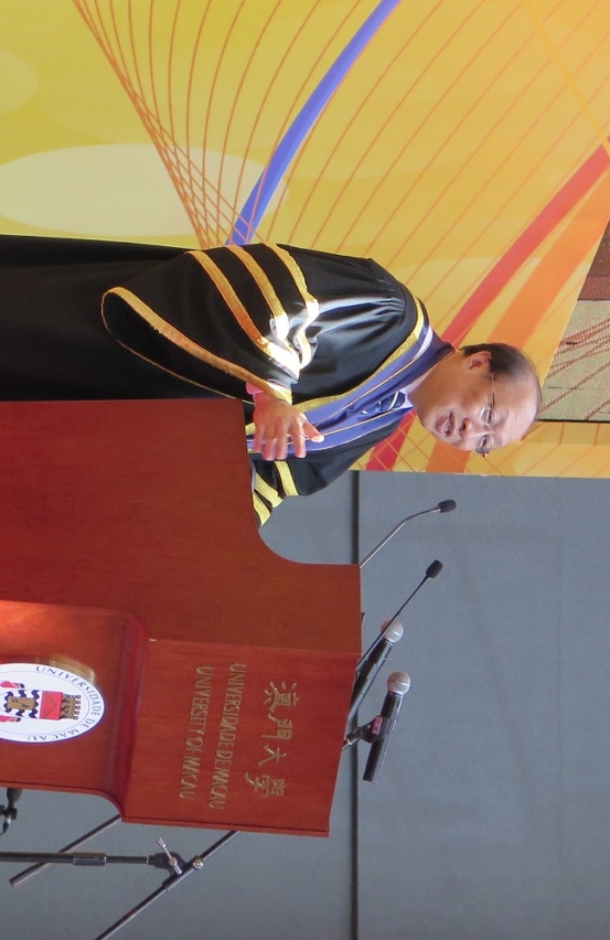 UM Rector Wei Zhao gives a speech at the convocation
