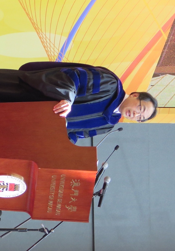 Prof Lap-chee Tsui, former president and vice-chancellor of the University of Hong Kong, encourages the students to cherish their time at UM