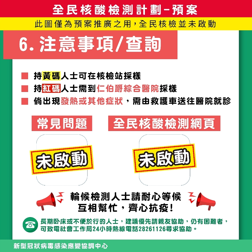 6. 全民核酸檢測計劃－預案