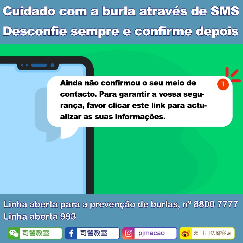 Cuidado com a burla através de SMS