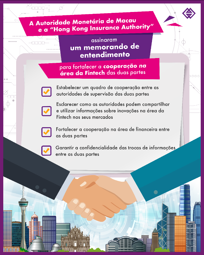 A Autoridade Monetária de Macau (AMCM) e a “Hong Kong Insurance Authority” (IA) assinaram um memorando de entendimento para fortalecer a cooperação na área da Fintech