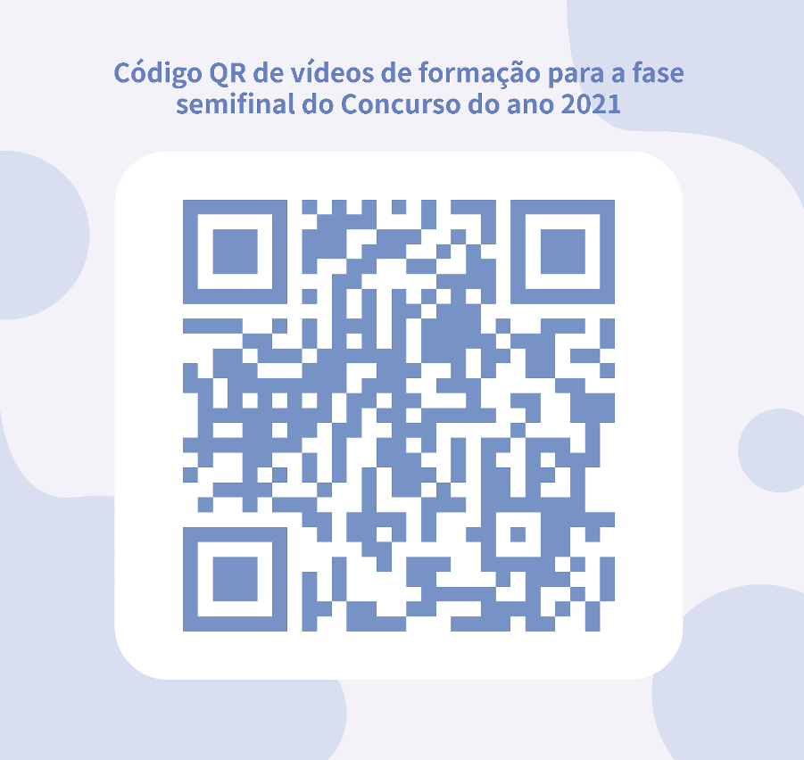 Código QR de vídeos de formação para a fase semifinal do Concurso do ano 2021