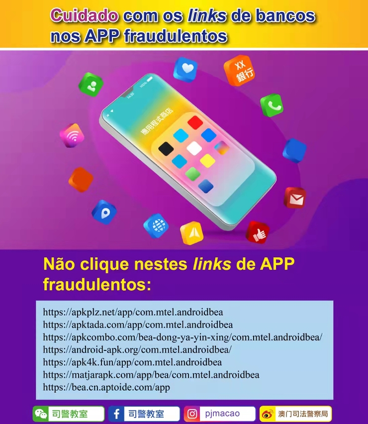 Cuidado com os links de bancos nos APP fraudulentos