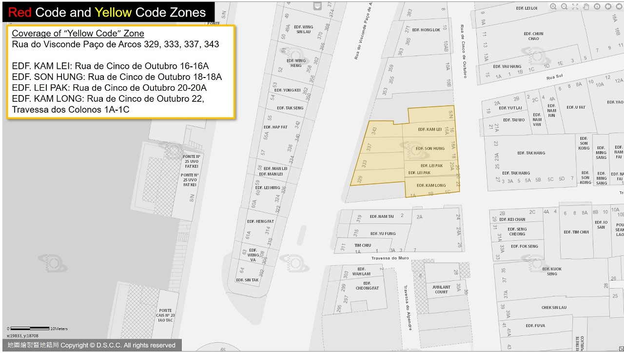 One import-related case (the 68th case) detected;  More areas classified as Yellow Code Zone
