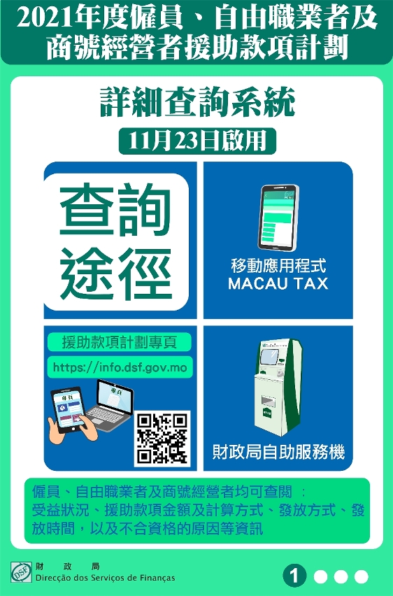 僱員、自由職業者及商號經營者援助款項計劃 詳細查詢系統明（23日）起啟用_1